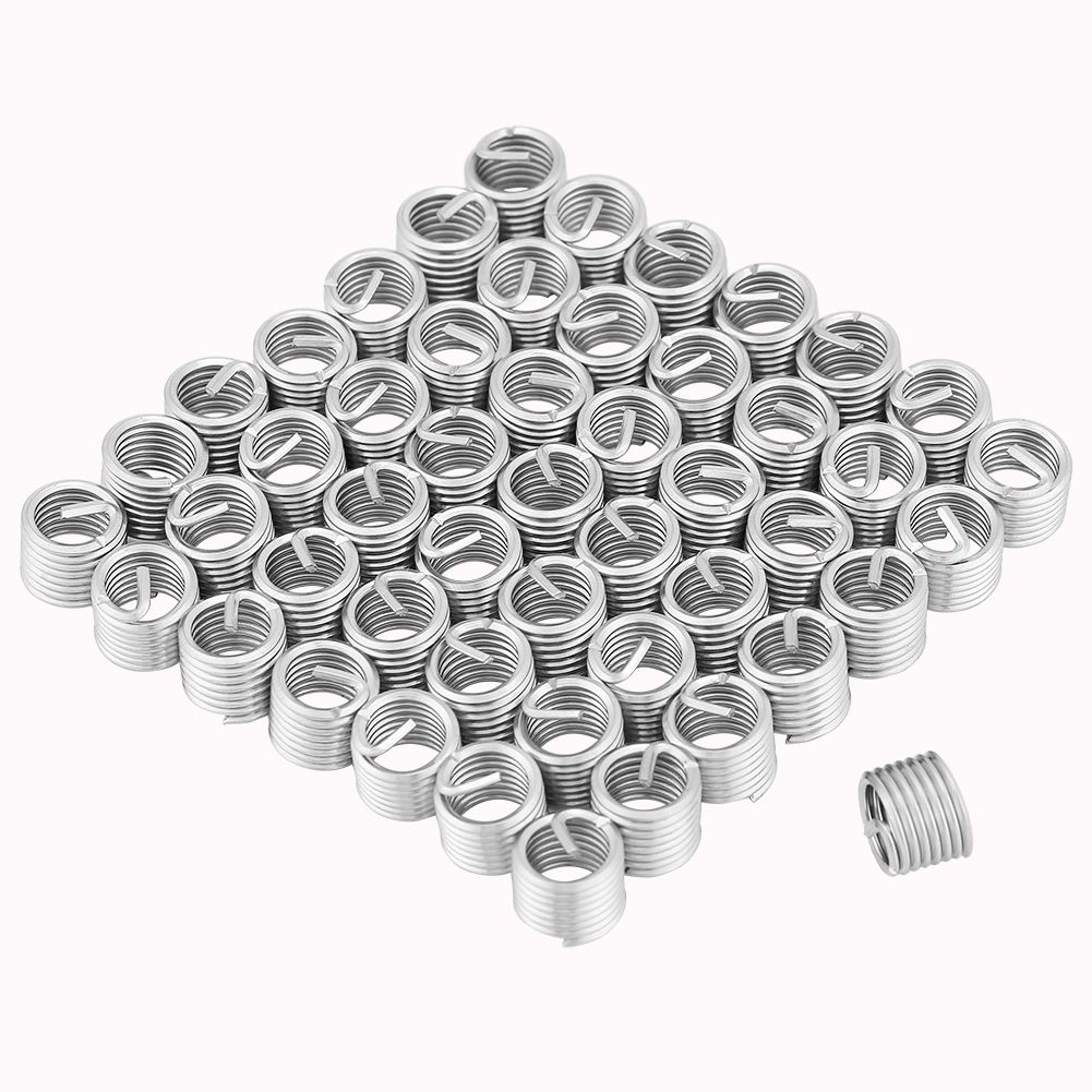 50pcs Stainless Steel Coiled Wire Helical Screw Thread