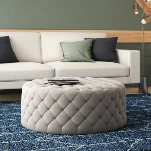 Tufted Round Cocktail Ottoman