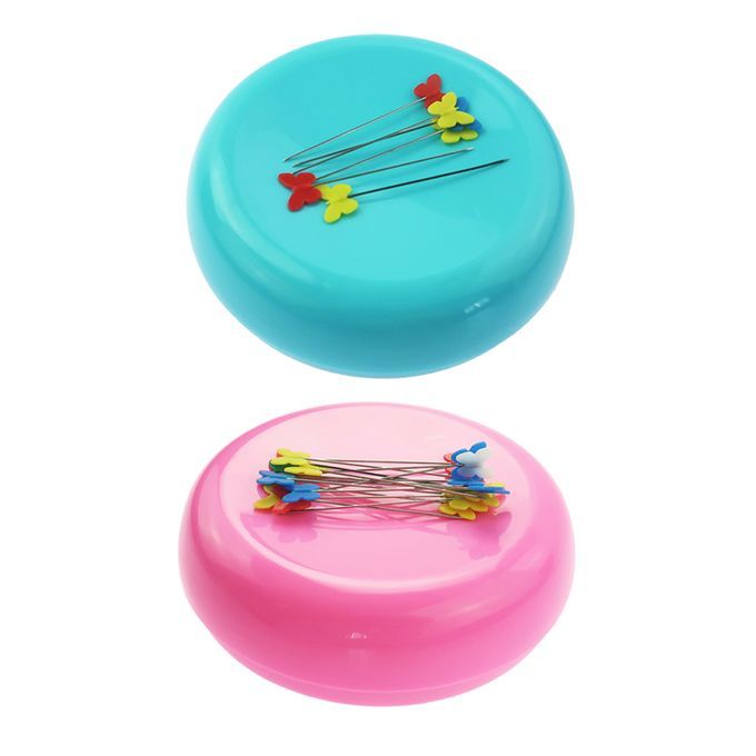 2pcs Round Magnetic Sewing Pin Cushion Pin Holder Caddy Storage Sewing