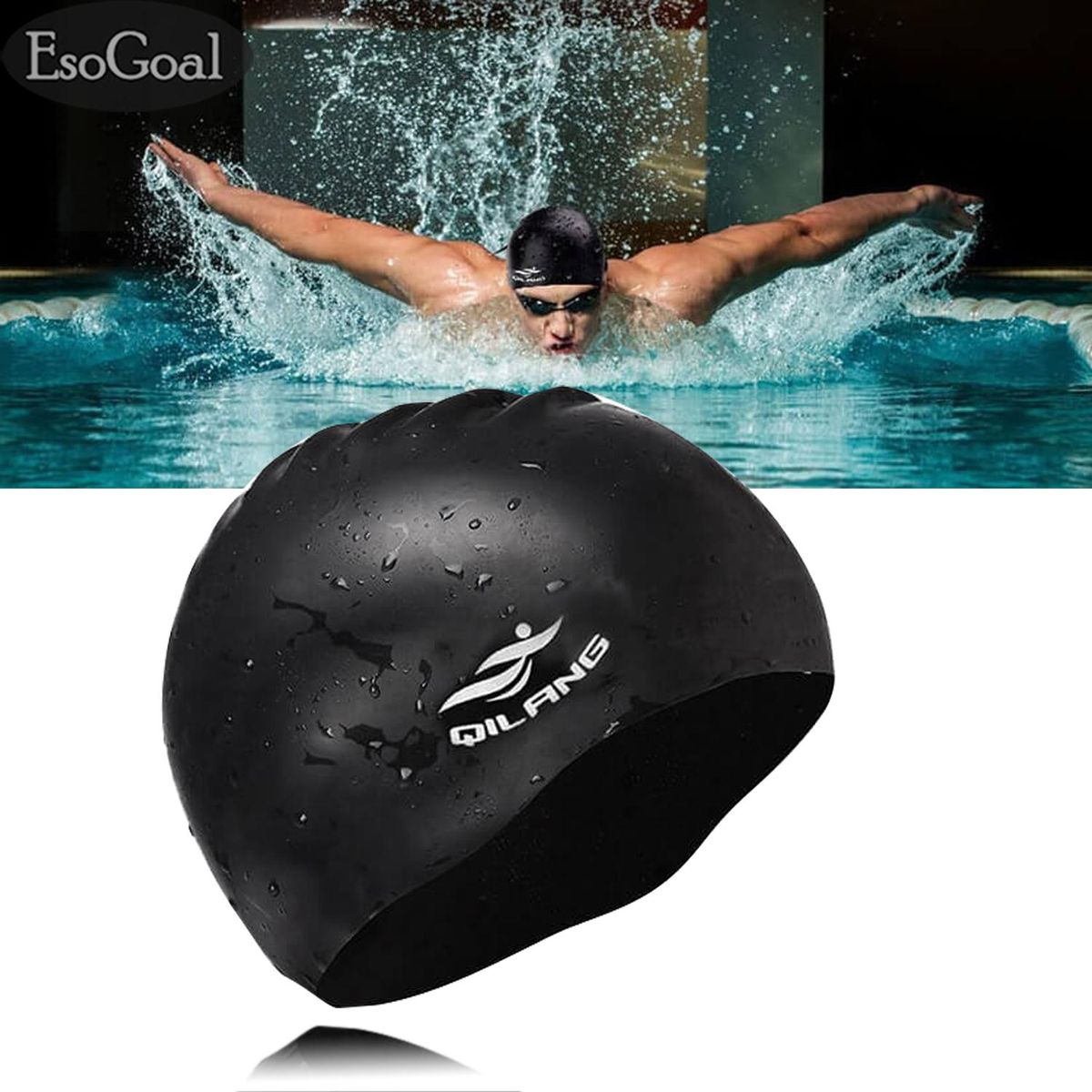 EsoGoal Adults Silicone Swim Caps Comfortable Swimming Cap