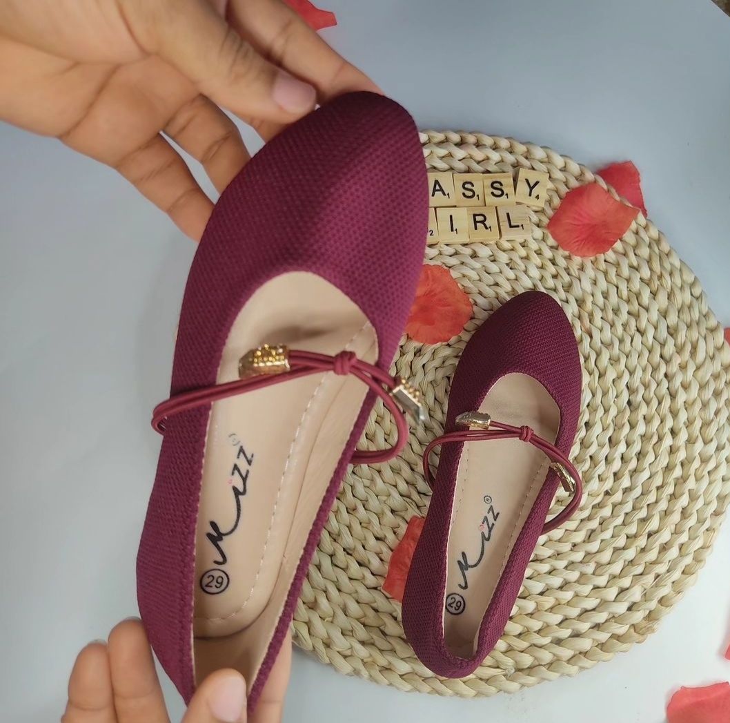 Baby Girl Fashion  Bow Shoe (dark Red)