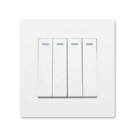 4 Gang Glass Switch - White