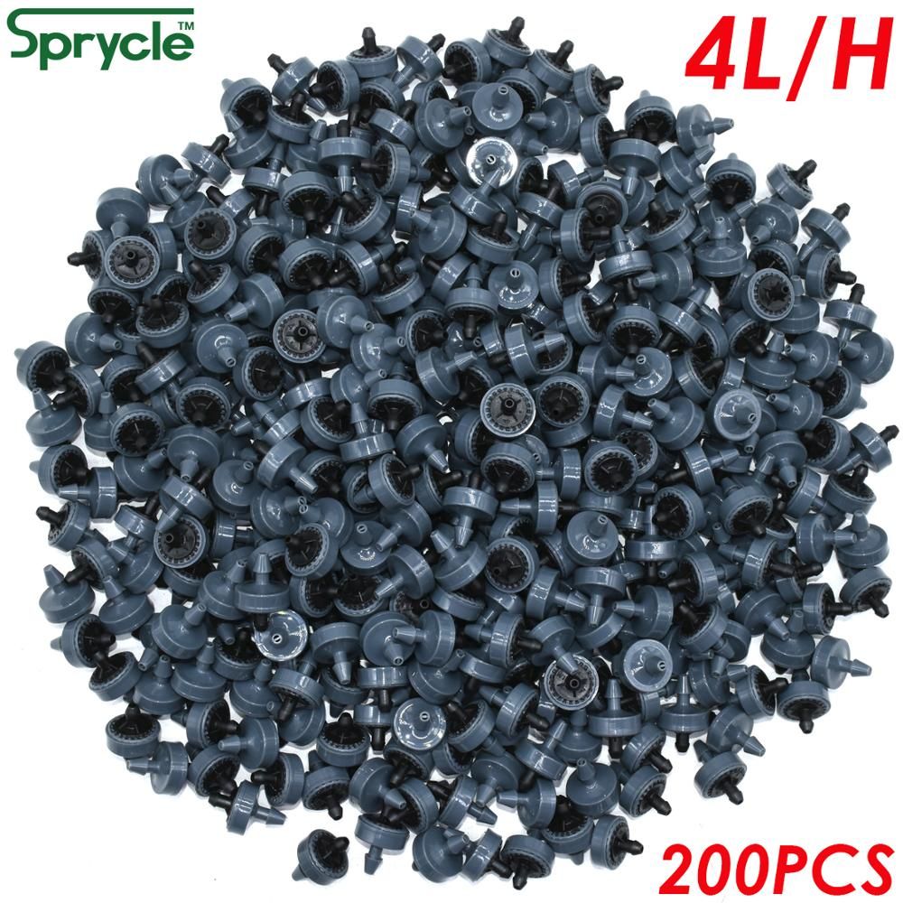 200X Garden Pressure Compensating Emitter Regulator Drip Irrigation Fixed Flow Dripper 4/7mm Hose Greenhouse