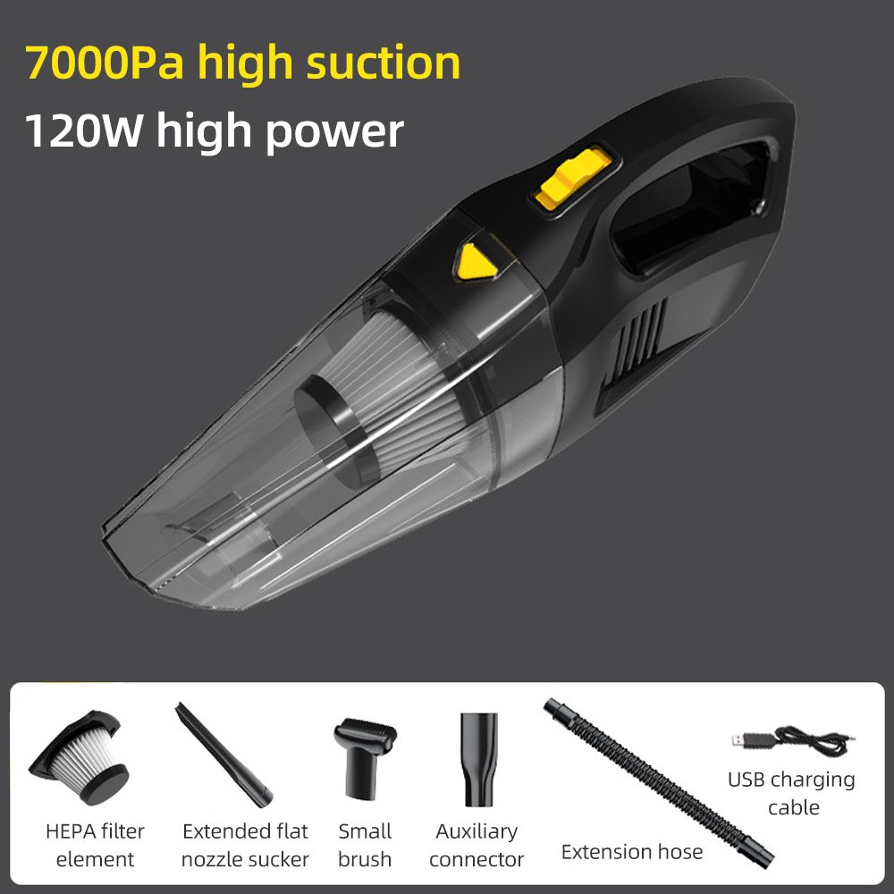 Car Vacuum Cleaner Cordless Strong Suction Wet & Dry 120W