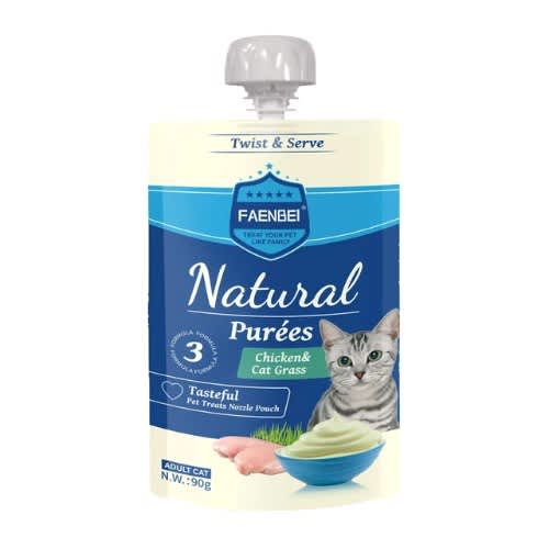 Faenbei Natural Puree 3+ Chicken & Cat Grass Treat - 90g