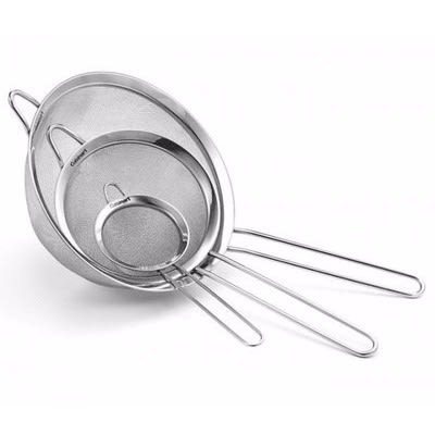 3 Pieces Stainless Sieve -silver