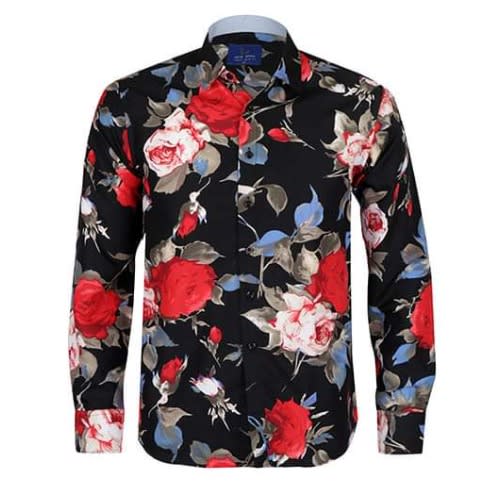 Men's Red Rose Long Sleeve Shirt