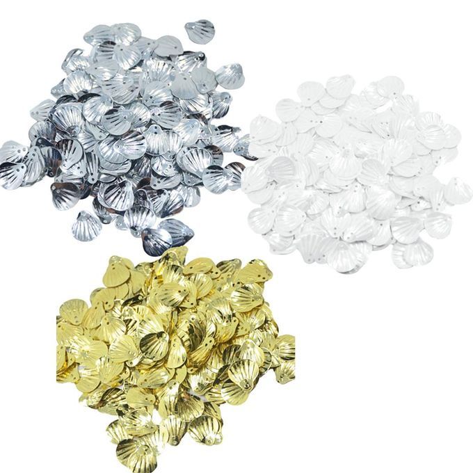 3 Colors Shell Sewing Sequins Paillette For Garment Decor Wedding