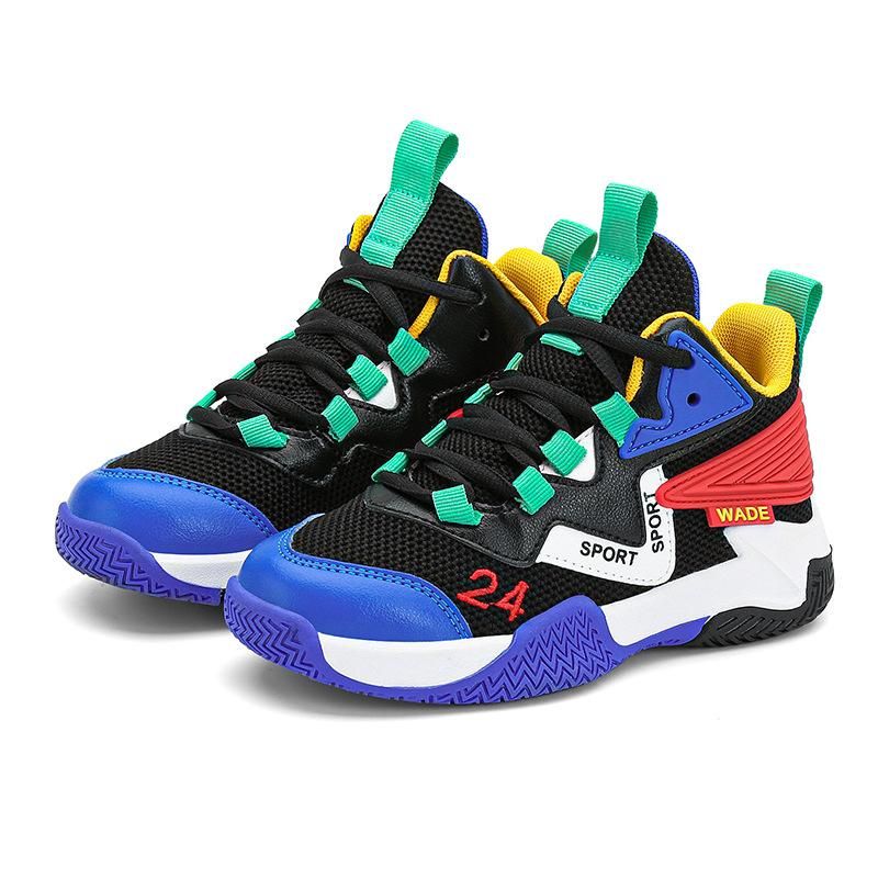 Boys Basketball Shoes Breathable Mesh Sneakers Red