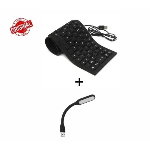 Flexible Keyboard + USB LED Night Lamp