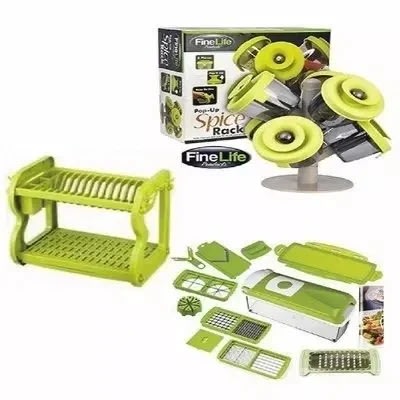 3 In 1 Nicer Dicer, Spice Rack & Dish Rack Bundle