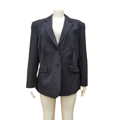 Plus Size Ladies Long Sleeve Stripes Jacket With Full Lining