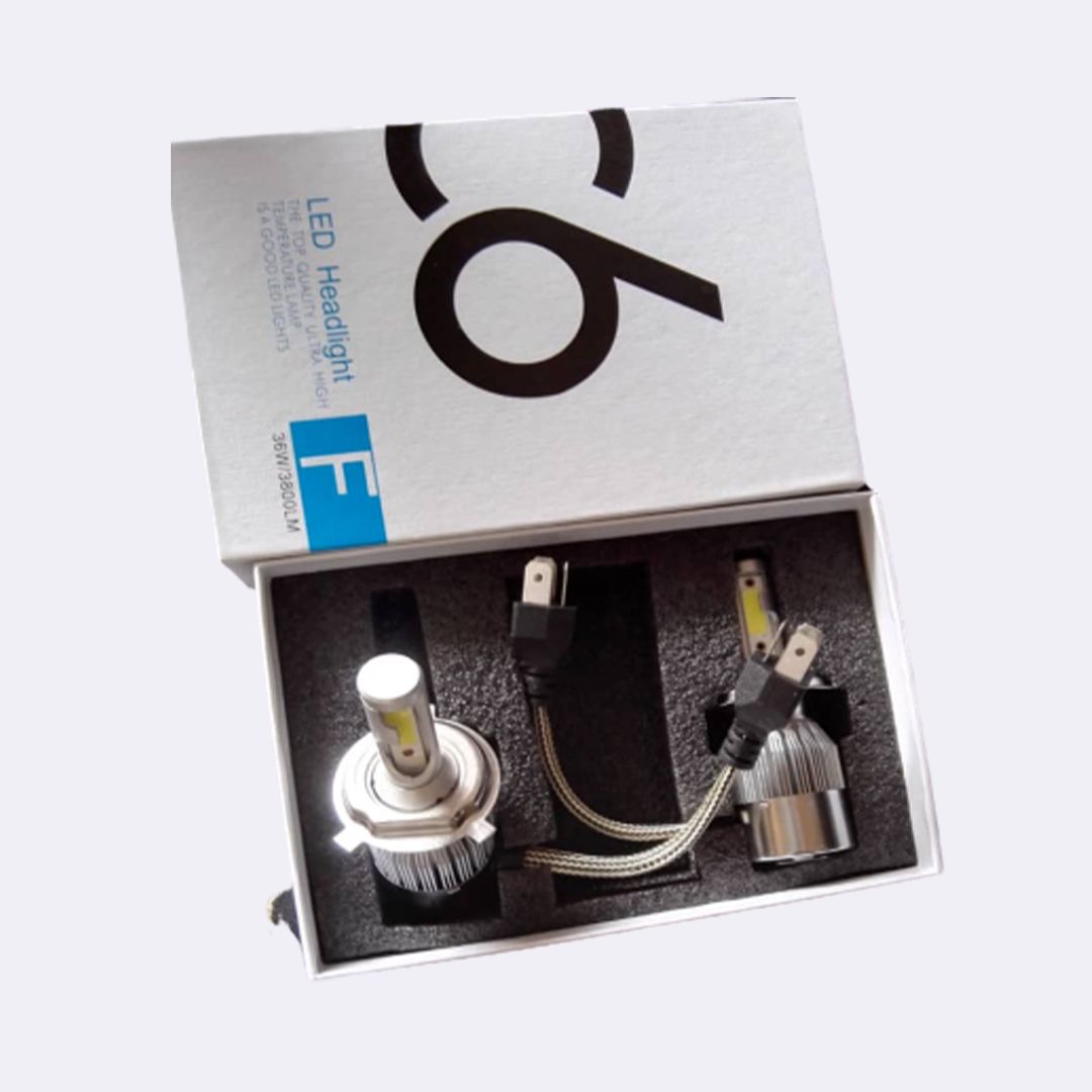 COB  H4  36W 3800lm LED Headlight Pair, 6000K Turbo Light Kit