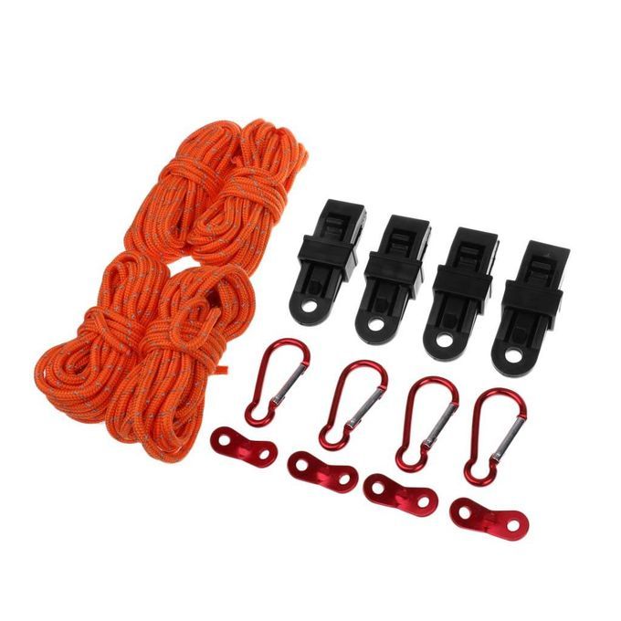 Camping Canopy Tent Accessories Tent Line/Cord Fastener/Tarp Clip Set