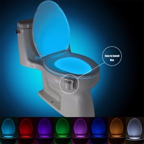 Motion Sensor Toilet Seat Night Light - Smart Pir - 8 Colours
