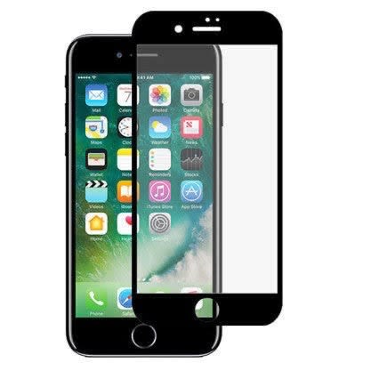 Tempered Glass For iPhone 7g With Glass Cleaner - Black