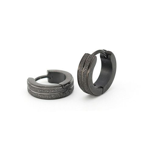 Titanium Steel Anti-allergic Double-line Pressed Sand Earring Frosted Ear Buckle