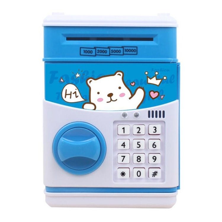 Simulation Cartoon ATM Password Safe Automatic Money Roller With Music Coin Piggy Bank