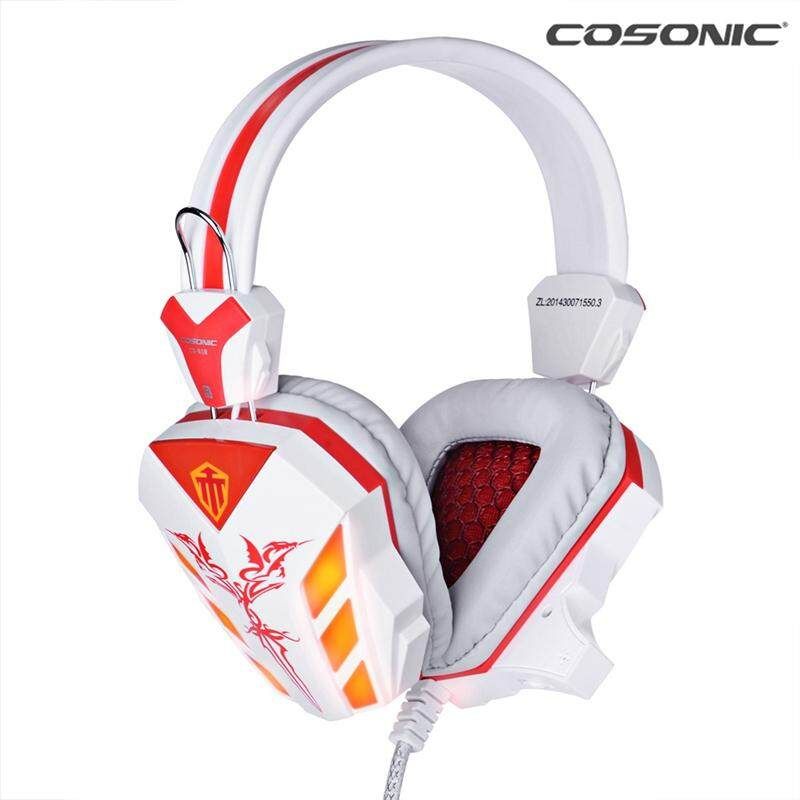 High Quality Gaming Headphone Earphones & Headphones Headset With Microphone Light Studio Noise Canceling Dj Gamer 618 White And Red