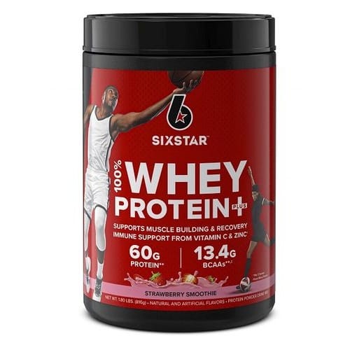 Six Star 100% Whey Protein Powder + Strawberry Smoothie