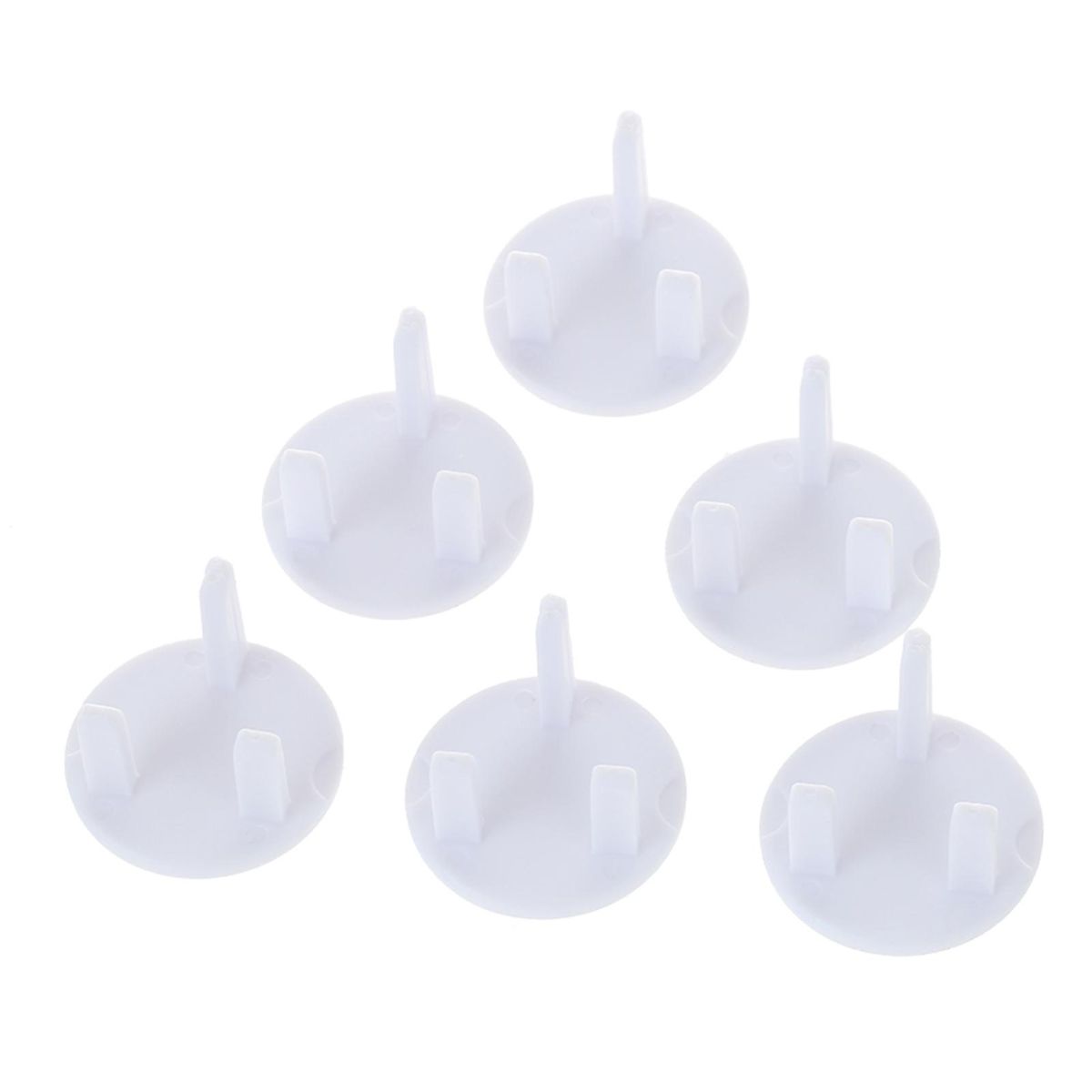 6Pcs/Pack Outlet Plugs Covers U.K Type Safety Socket Cover Electrical Protector Safety Caps For Baby Proofing White