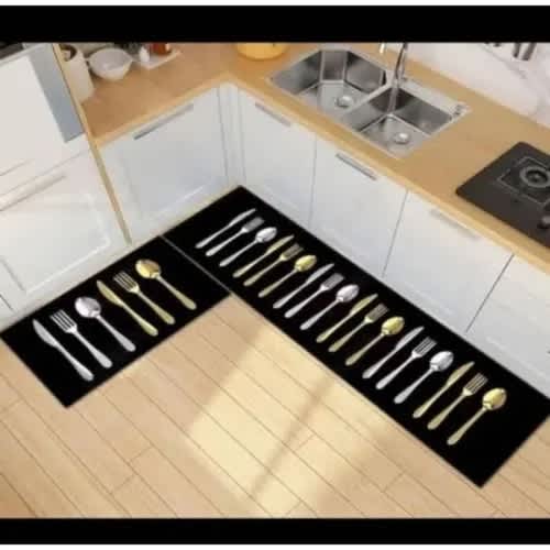 Anti-slip Absorbent Kitchen Runner Mats - 2 Pieces