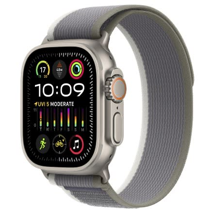 IWatch Ultra 2 Gps + Cellular 49mm Titanium Case With Green/grey Trail Loop S/m