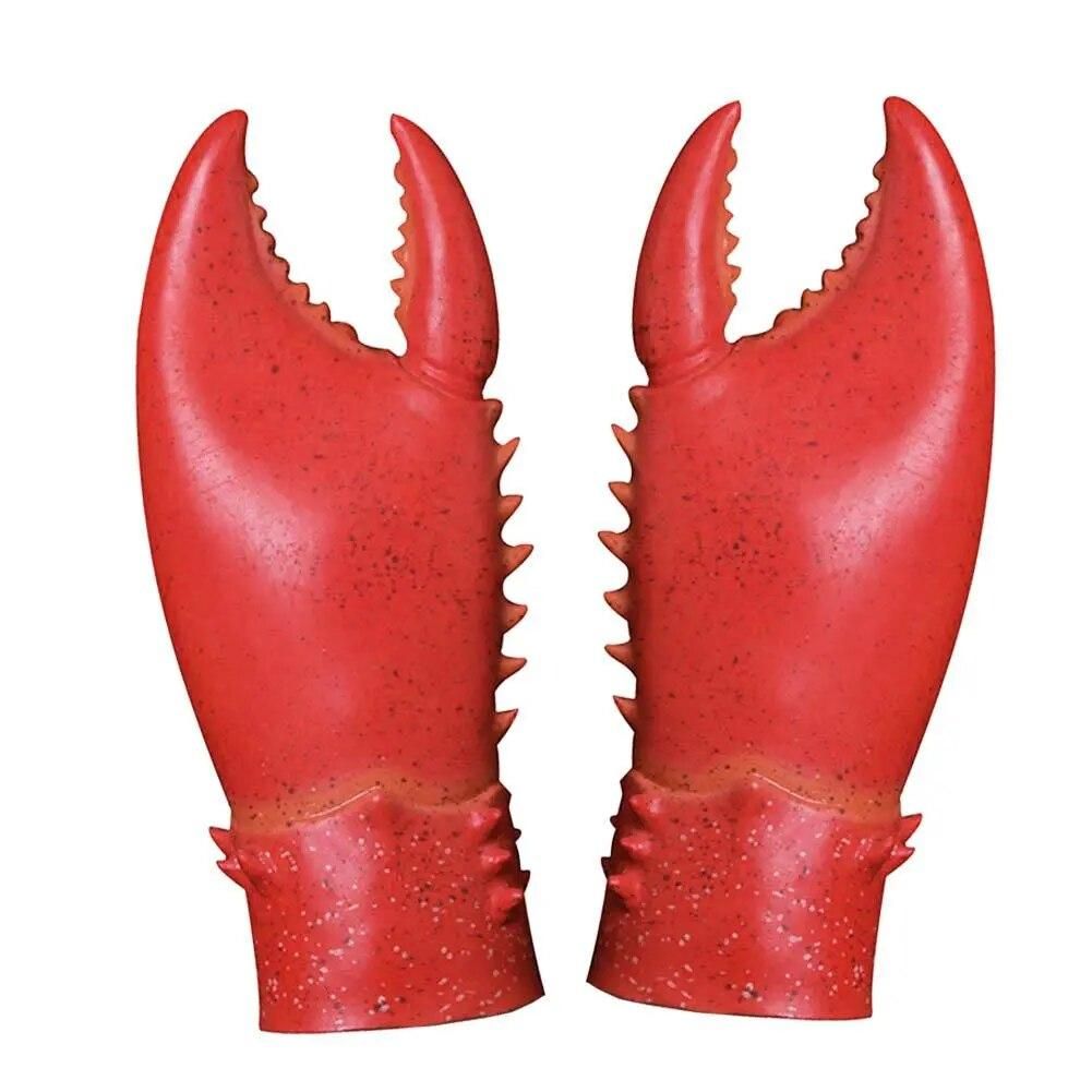 A Pair Crab Lobster Claws Gloves Cosplay Funny Party Latex Novelty Toy Gloves Mittens for Party or Pretend Play Game