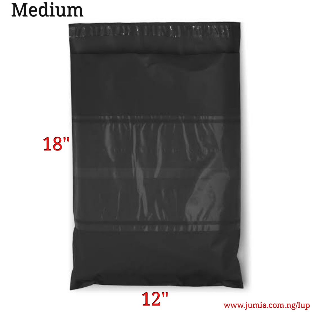 50PCS Black Courier Bags / Courier Nylons/Poly Mailer With Invoice Pocket-A3-Meduim- BLACK