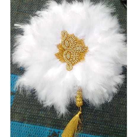 Alexie's Indulgence White Feathers Bridal Hand Fan