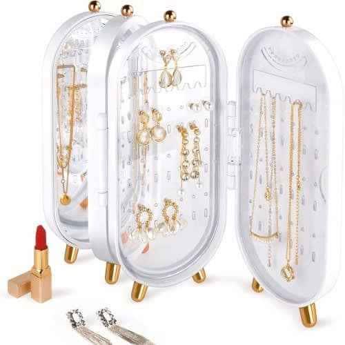 Foldable Jewelry Earrings Necklace Display Organizer