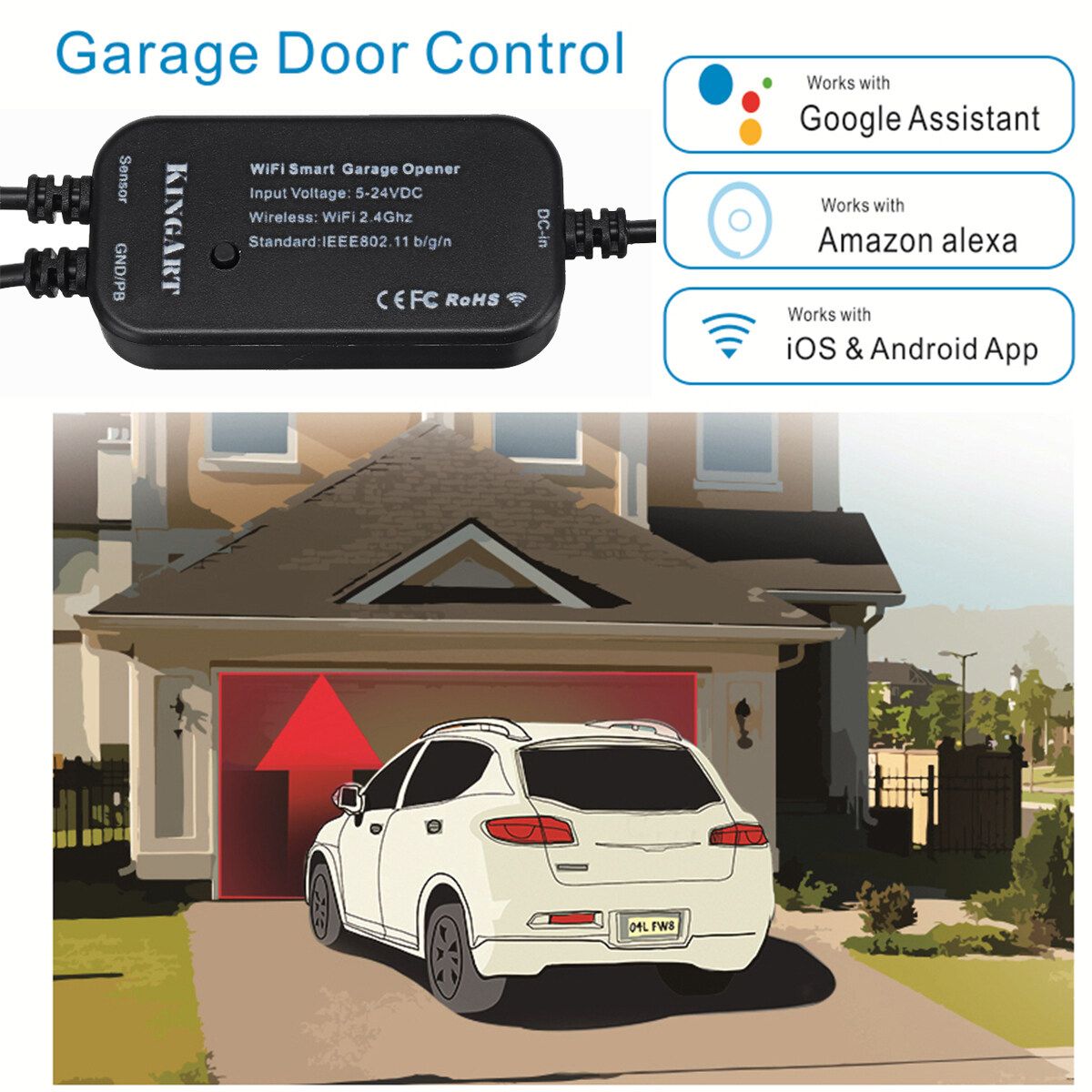 Universal Smart Garage Door Opener Wireless Remote Control WiFi Switch APP Controller Voice For Alexa Google Home