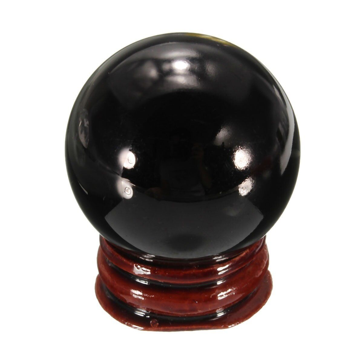 40mm Black Obsidian Sphere Crystal Healing Ball With Stand Home/Office