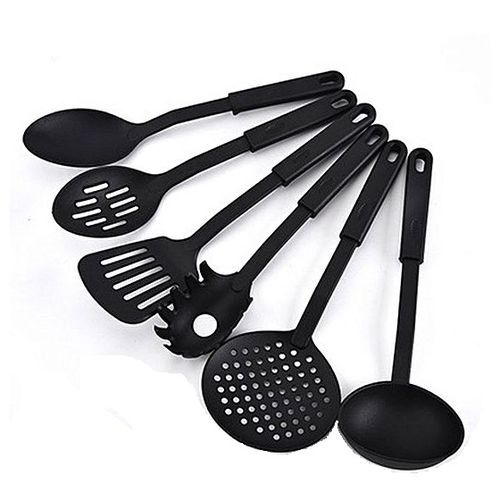 Non Stick Cooking Spoon Cookware - Set Of 6 - Black
