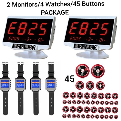 Hotel Restaurant/bar Waiters/customers Service Wireless Call 45buttons/4watch/2monitor Pac