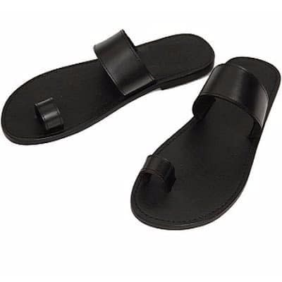 Handmade Toe Ring Leather Slippers + Free Gift