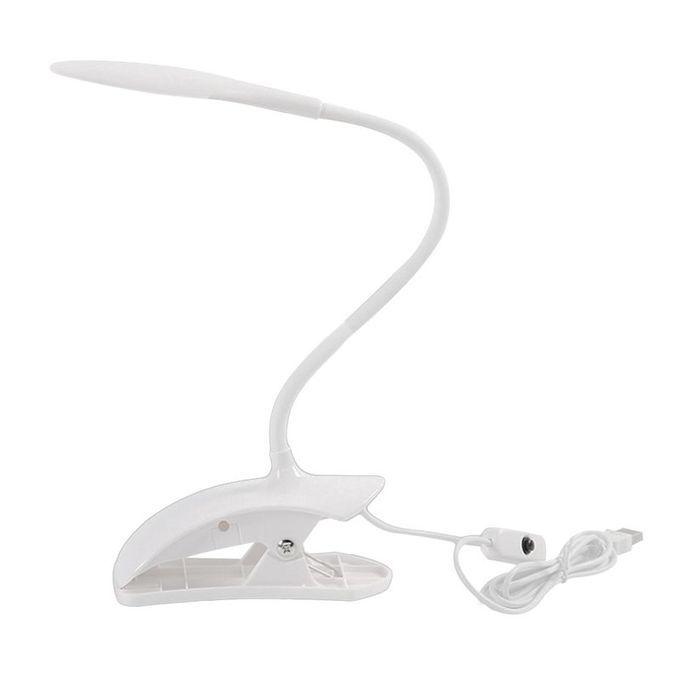 Daylight White LED Flexible USB Reading Light Clip-on Beside Bed Table Desk Lamp