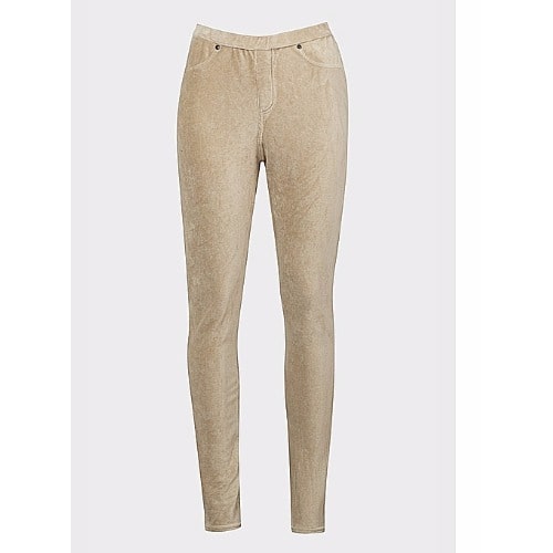 Stretch Leggings Corduroy Trousers Pants - Beige