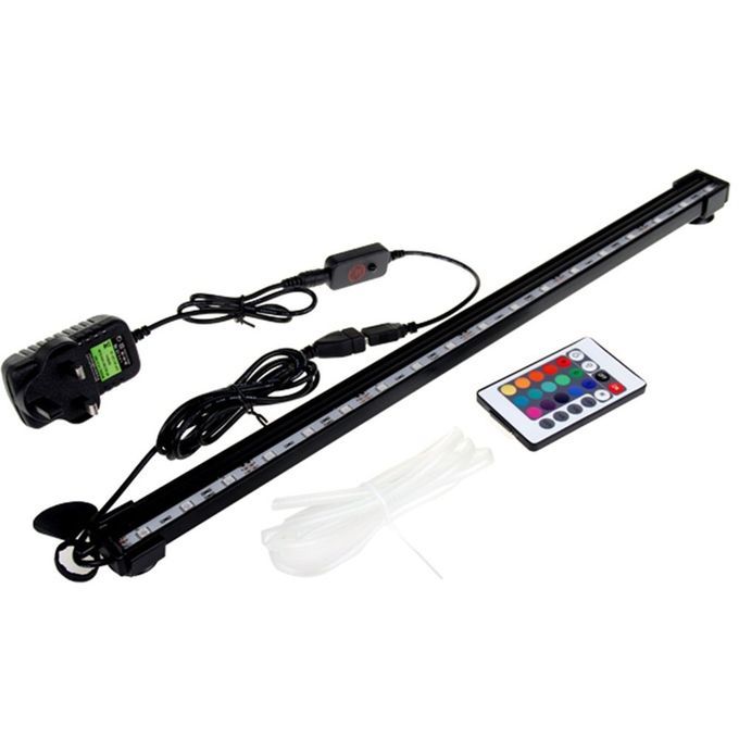 6LED1.5W RGB Color Changing Submersible Aquarium LED Fish Tank Light Black