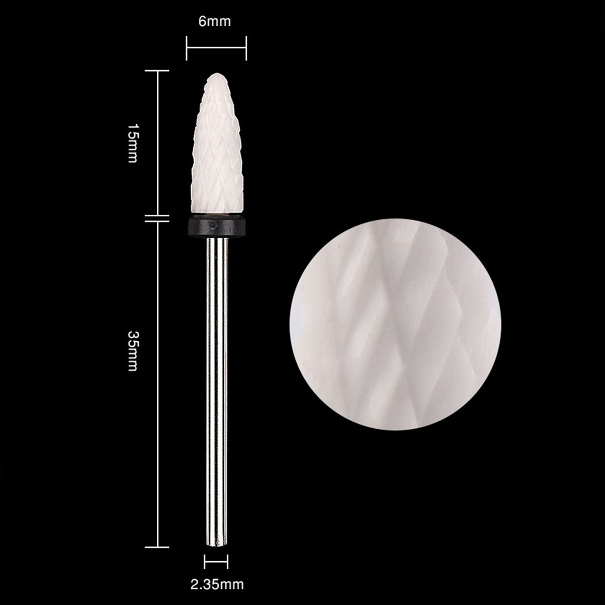 2.35mm Manicure Tools Toe Toenail Cuticle Bits Black