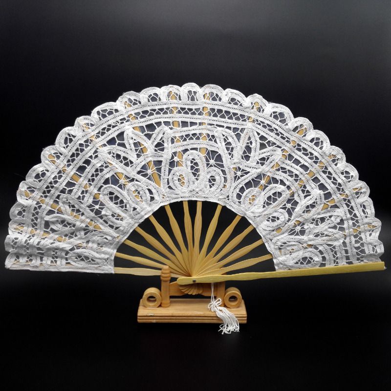 Wedding Lace 1 Old Ladies Folding Fans,Wholesale Hot Sale Fan Bamboo Personalized Of Decoration Hand Leques 2019 Black