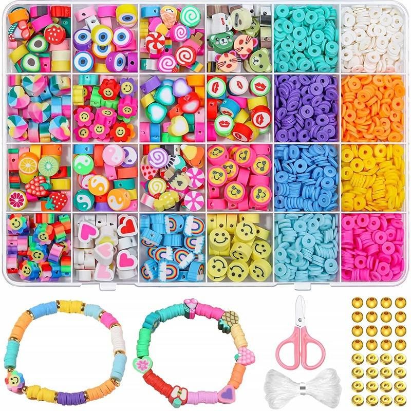 Cross-border New Arrival 2320pcs Fruit Polymer Clay Beads Fruit Soft Pottery Beads DIY Jewelry AccessoriesAmazon