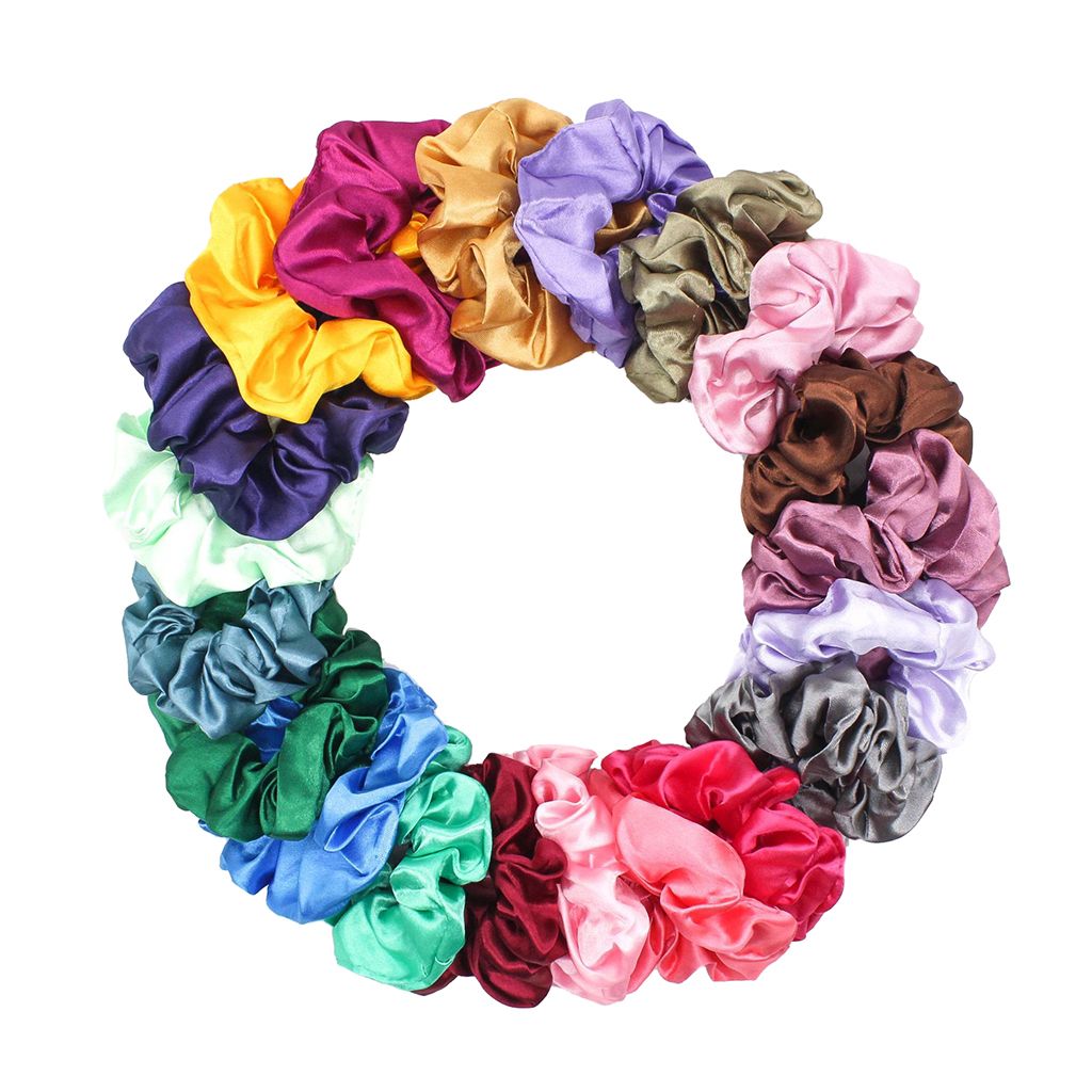 20PC Women Satin Hair Scrunchies Elastic Bobble   Hair Ties Rope Band