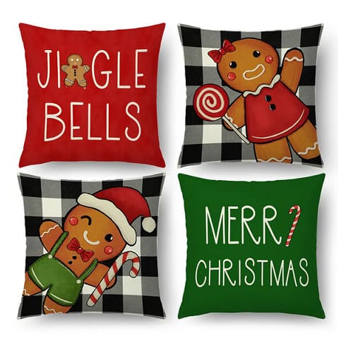 18 X 18 Inch Christmas Themed Throw Pillow