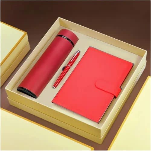 3 In 1 Corporate Gift Set With Notepad - Red