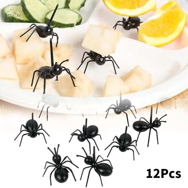 12Pcs  Ants Food Fruit Picks decoration Ant Shape Forks Snack Cake Dessert Tableware for Home Kitchen Party Dinner Fruit Pick