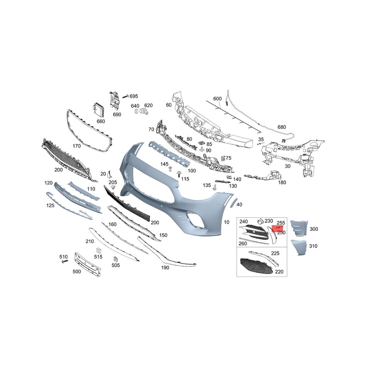 Left Front Bumper Trim Strip A2138856306 for E-Class W213