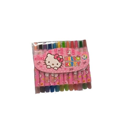 Kids 12 Piece Rotating Crayon - Hello Kitty - 1 Pack