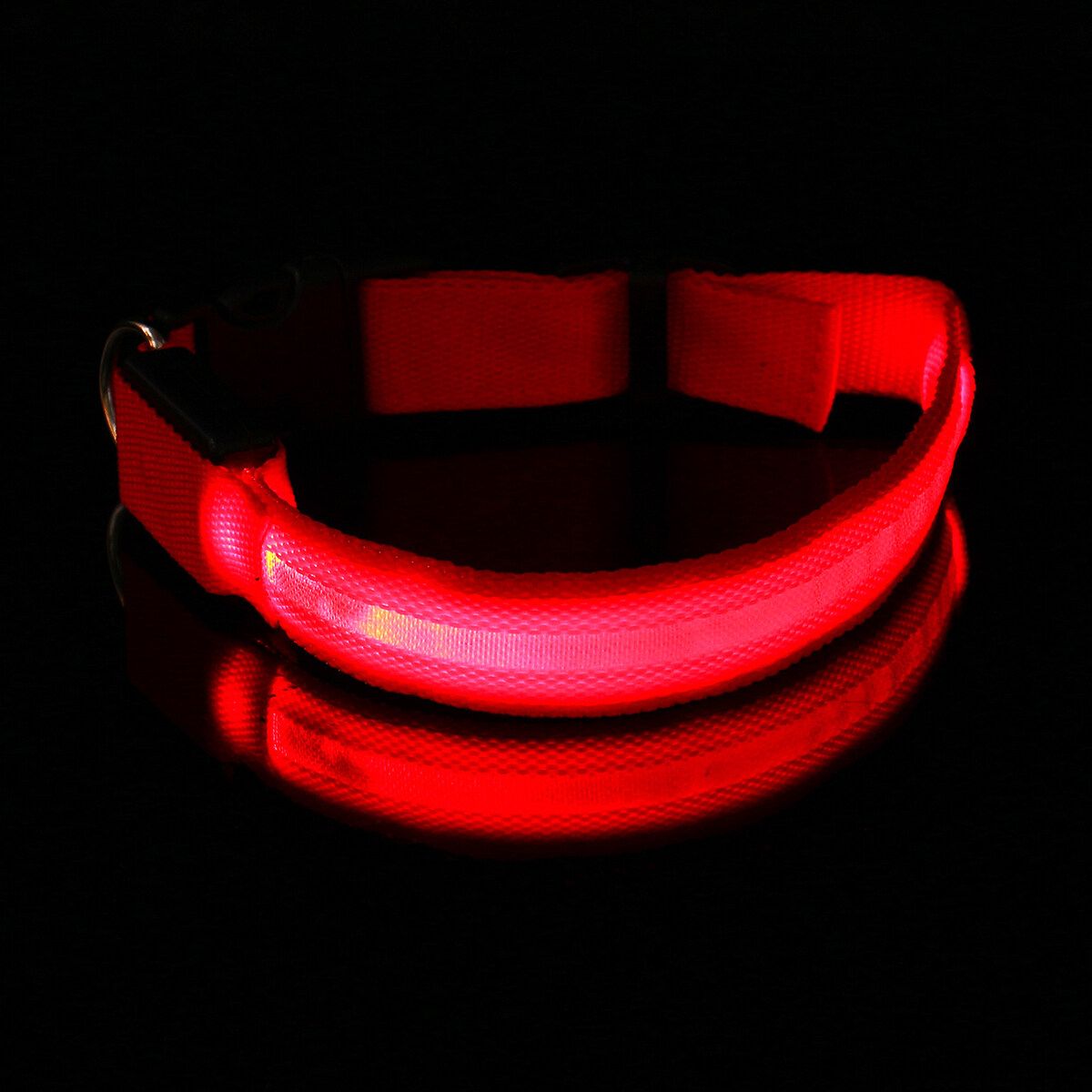 Adjustable LED Dog Pet Luminous Collar Rechargeable Safety Flashing Necklace Pink