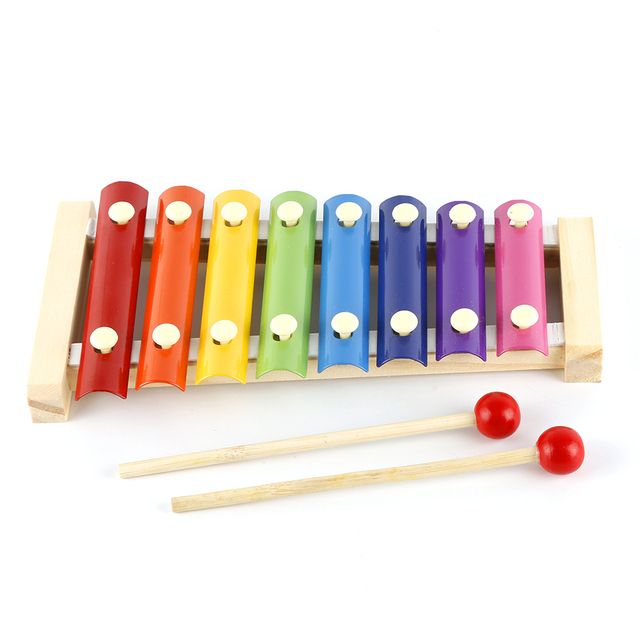 Wooden Instruments 8 Notes Xylophone Kid Baby Musical Toys